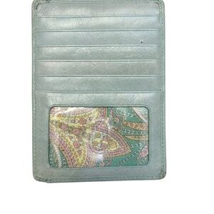 Hobo blue leather card holder